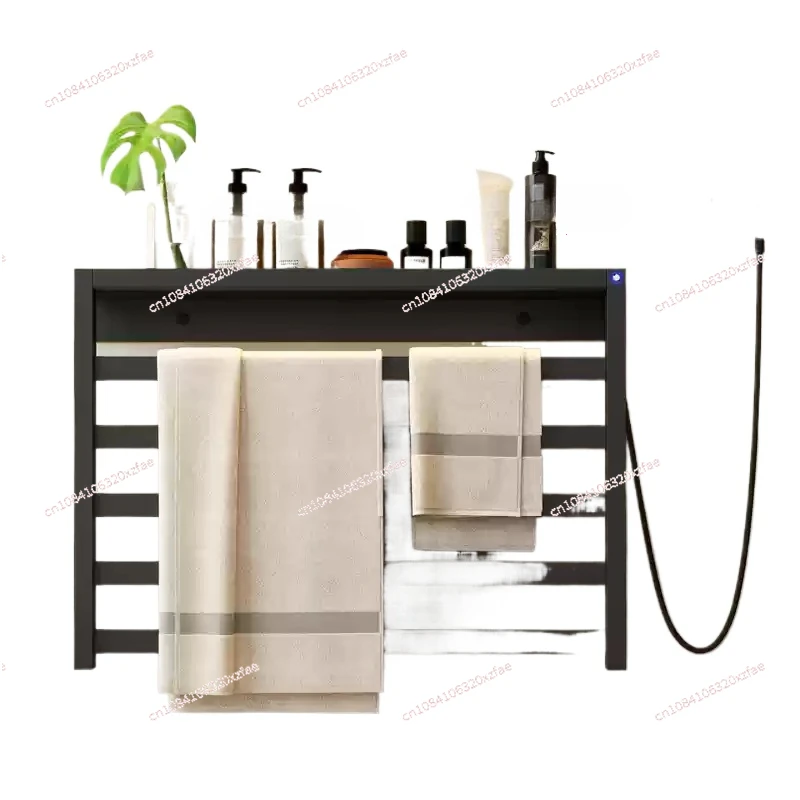 Stainless steel electric towel rack punching-free bathroom towel rack bathroom shelf household towel drying rack