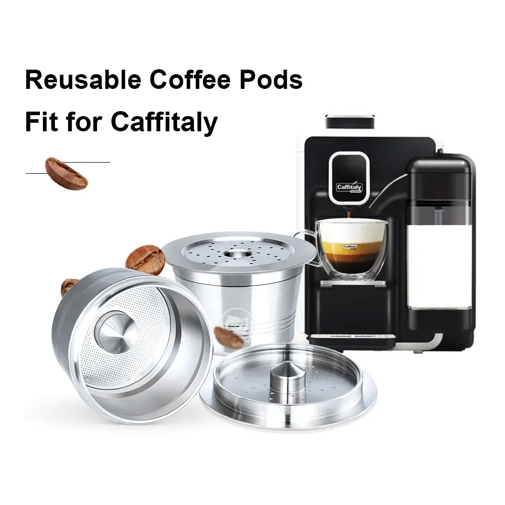 Reusable Coffee Pods fit for Caffitaly Machine Refillable Coffee Capsule Tchibo Cafissimo Stainless Steel Coffee Filters