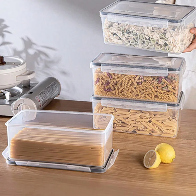 Food Storage Containers With Lids,Plastic Spaghetti Storage Box, PP Material  Kitchen Pantry Organization And Storage