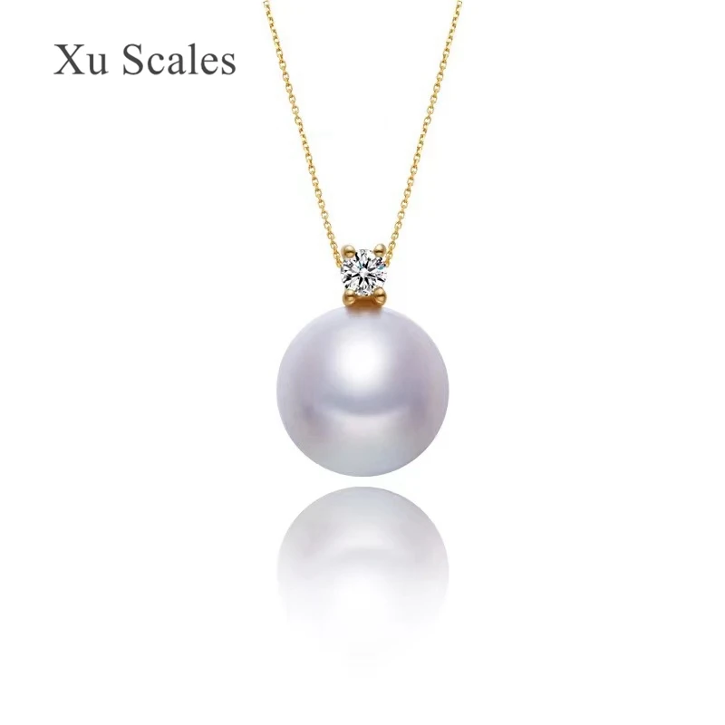 Liontin Mutiara Alami 9-11Mm S925 Perak Murni Putri Aurora Sedikit Cacat Edison Putih Air Tawar Kalung Perhiasan Mutiara