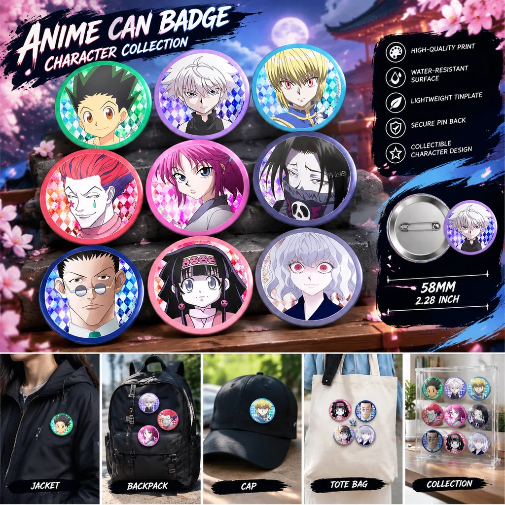 Insignias de Hunter x Hunter, pines de anime, Killua Feitan, Neferpitou, Hisoka, broche, pin, accesorios de cosplay, regalo coleccionable para fans.