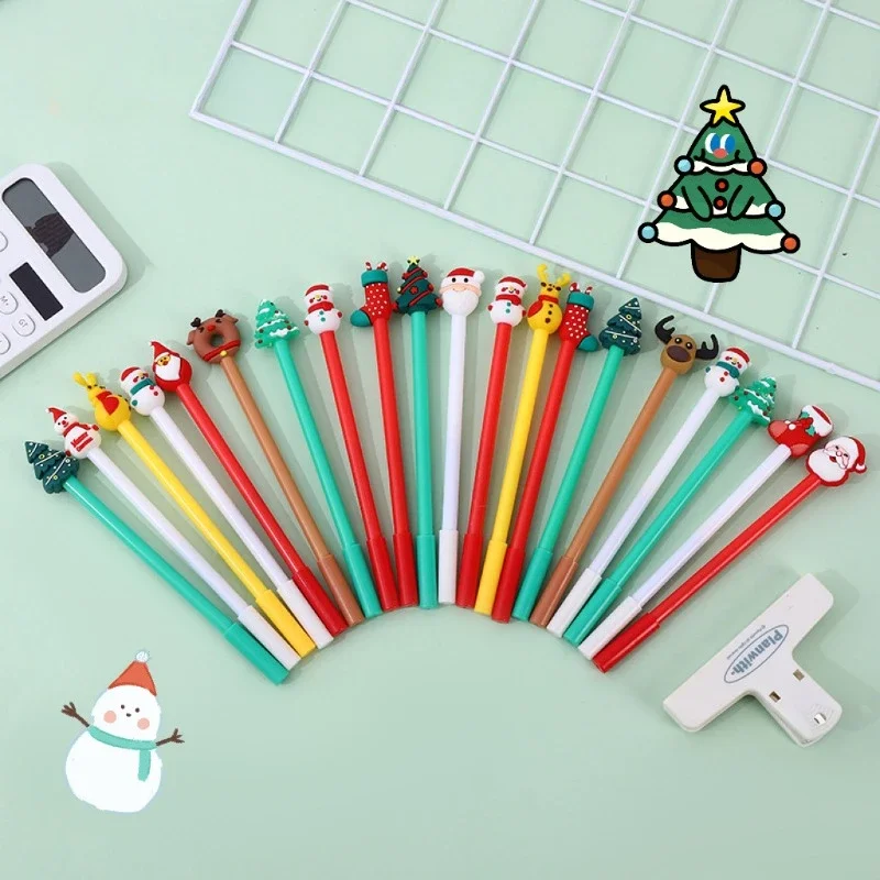 24Pcs Christmas cartoon Christmas series gender-neutral pen, student cute styling stationery