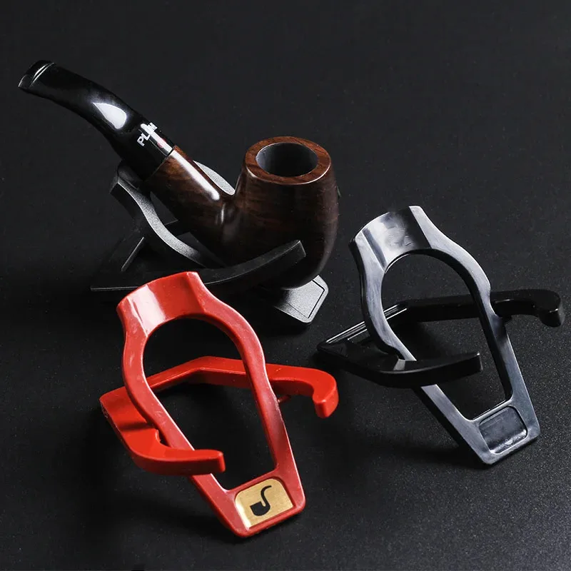 Wholesale Price Portable Smoking pipe Display Stand Universal Black Red Plastic folding Smoke Pipe Rack Holders pipe accessories