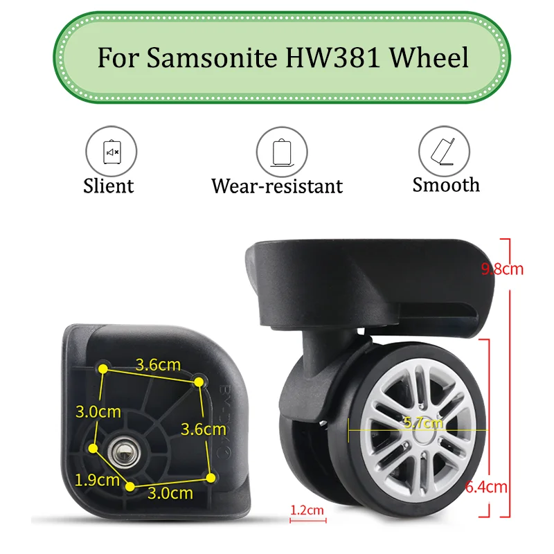 Geschikt Voor Samsonite HW381 Universele Wiel Trolley Case Wiel Vervanging Bagage Katrol Glijwielen Slijtvaste Reparatie