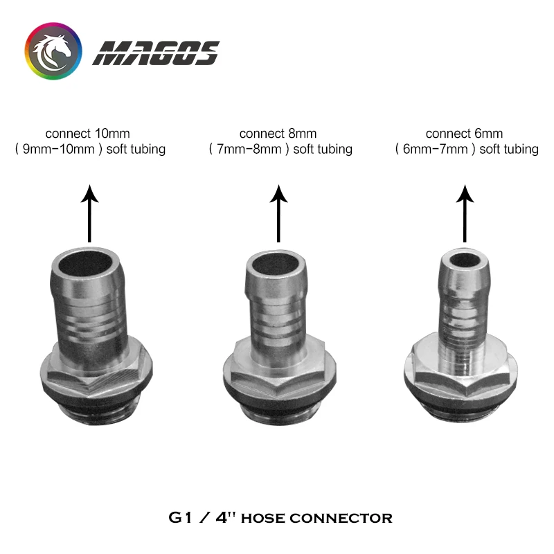 Raccordo per tubo flessibile da 2 pezzi G1/4'', connettore di raffreddamento ad acqua per raccordo per tubo dell'acqua dolce ID 5-12mm