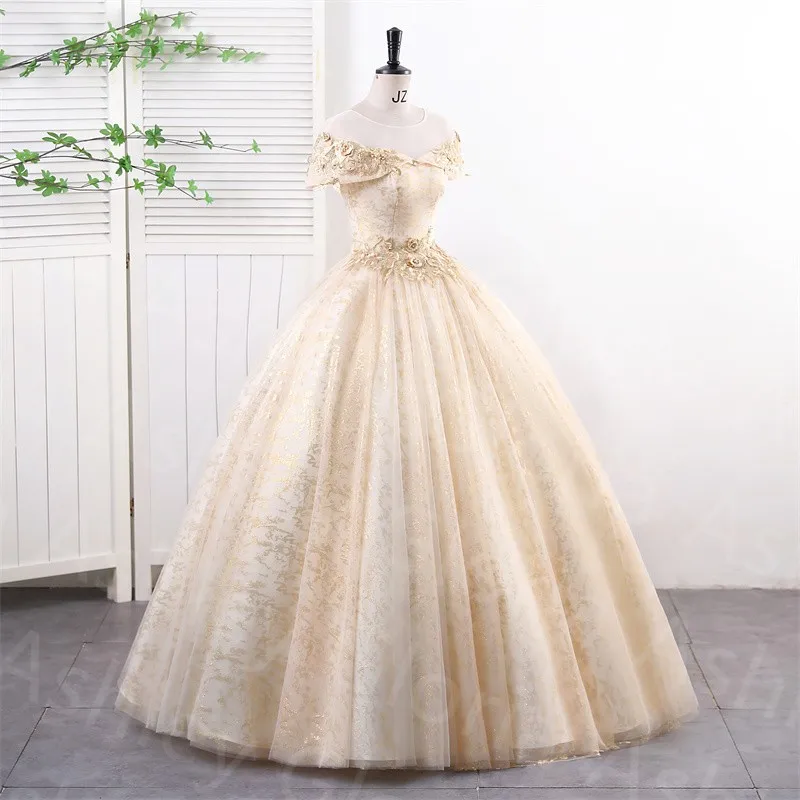 Ashley Gloria Champagne Quinceanera Jurken Verjaardagsfeestjurk Formele Baljurk Plus Size Robe De Bal 2024 Nieuwe Vestidos