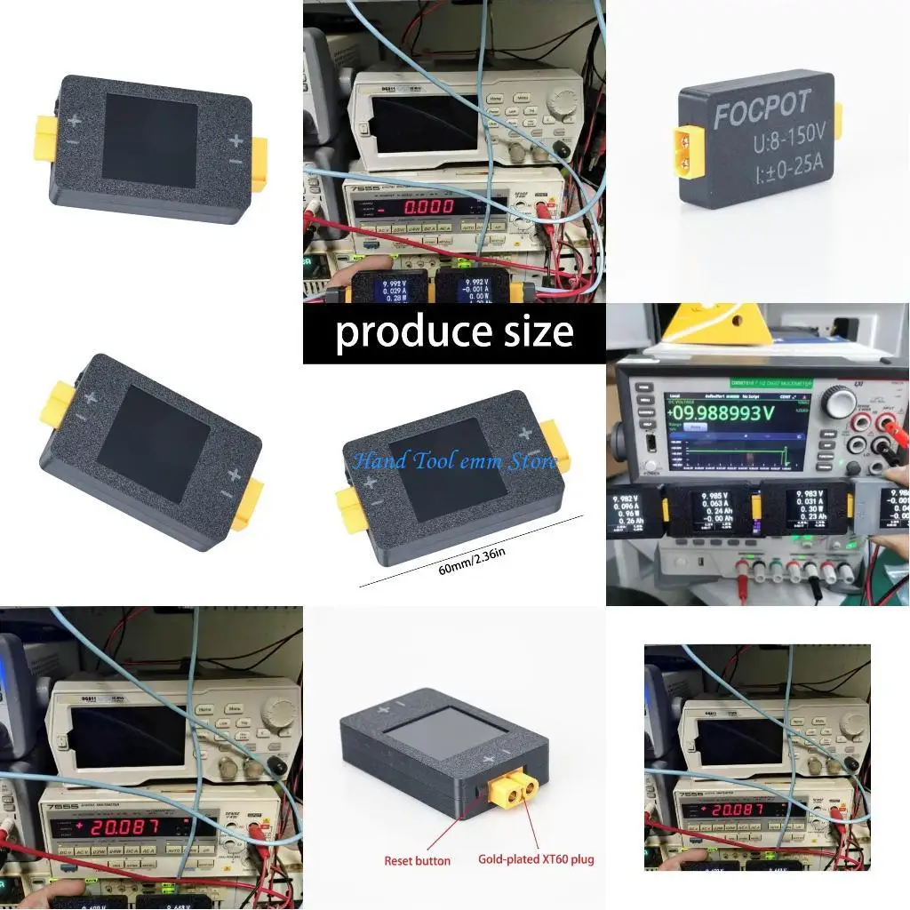 

H37F XT60 Coulomb Meter 8-150V Operation High Resolution LCD Display Battery Tester