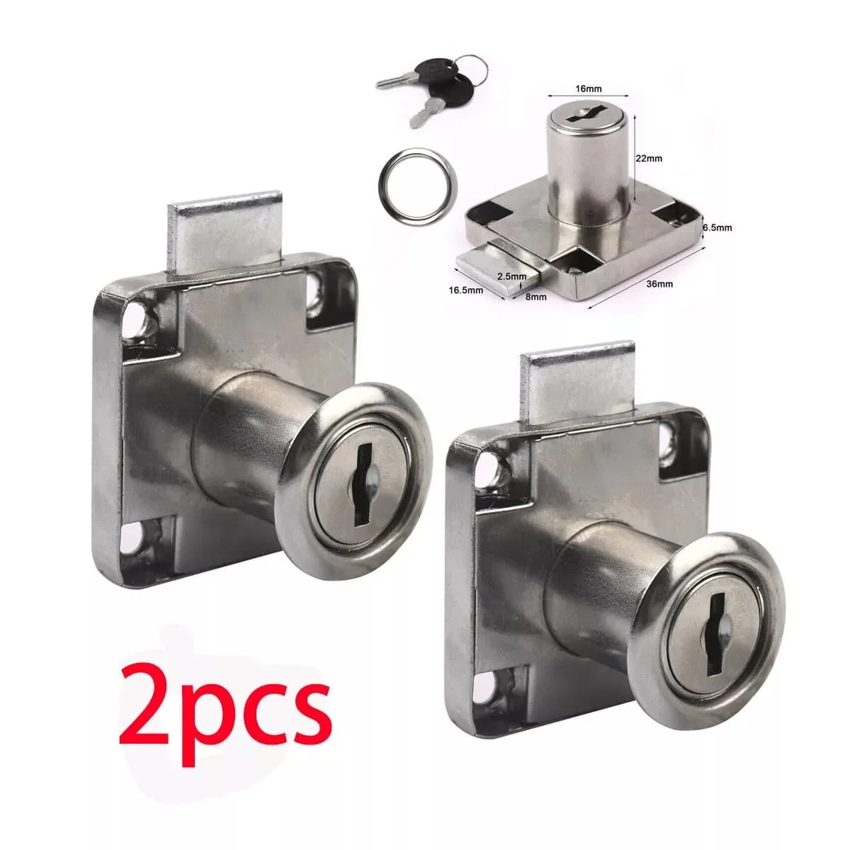 2pcs Caravan Motorhome Cam Drawer Furniture Lock Door Letter Mailbox Cabinet Cupboard Lock 4 Keys