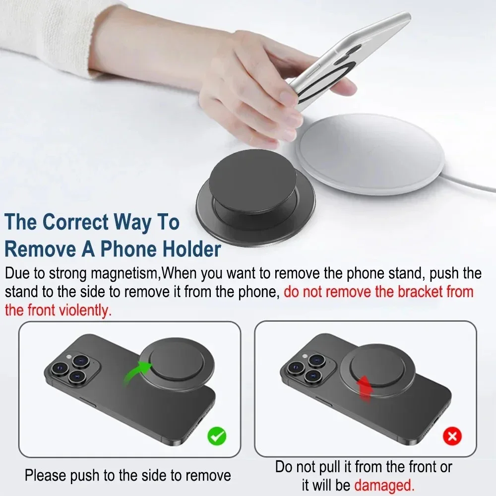 حامل مغناطيسي للهاتف المحمول، مقبس قابل للطي، دعم الجيب لهاتف Magsafe IPhone Mac Samsung Safe Ring Finger Expanding Stand