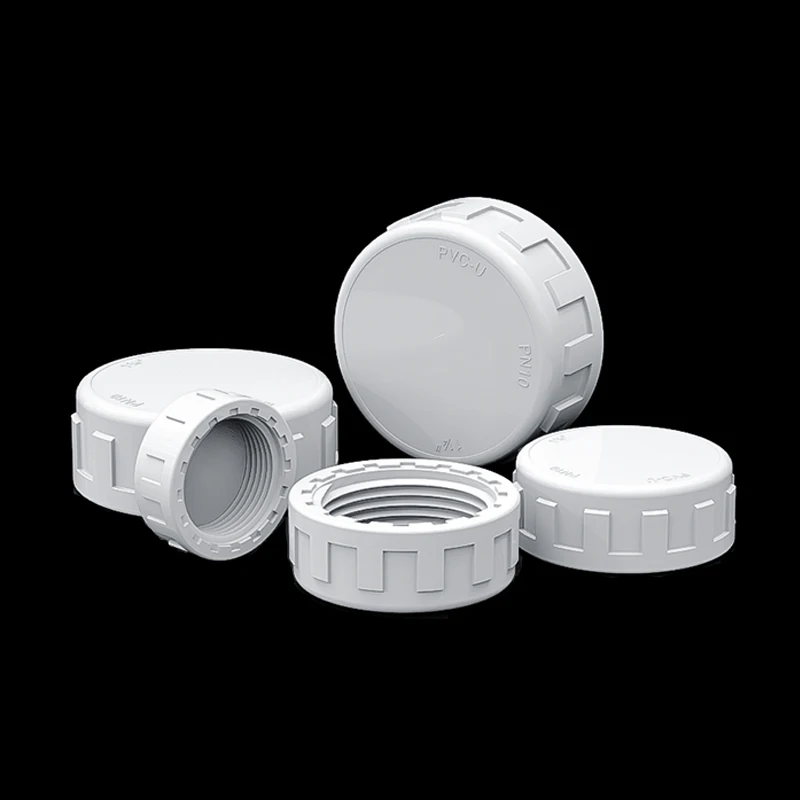 20-60mm White PVC Female End Cap Aquarium Fish Tank Drain Cap Screwed Cap Garden Irrigation Pipe Connector Water Tube Cap