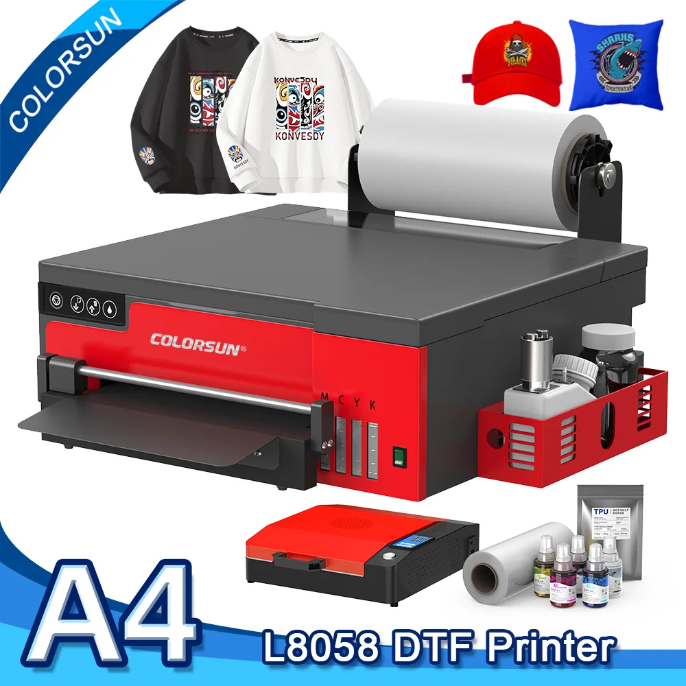 

Принтер Colorsun A4 DTF для Epson XP600 Impressora A4 DTF Печатная машина A4 DTF Принтеры для футболок Толстовки Ткань