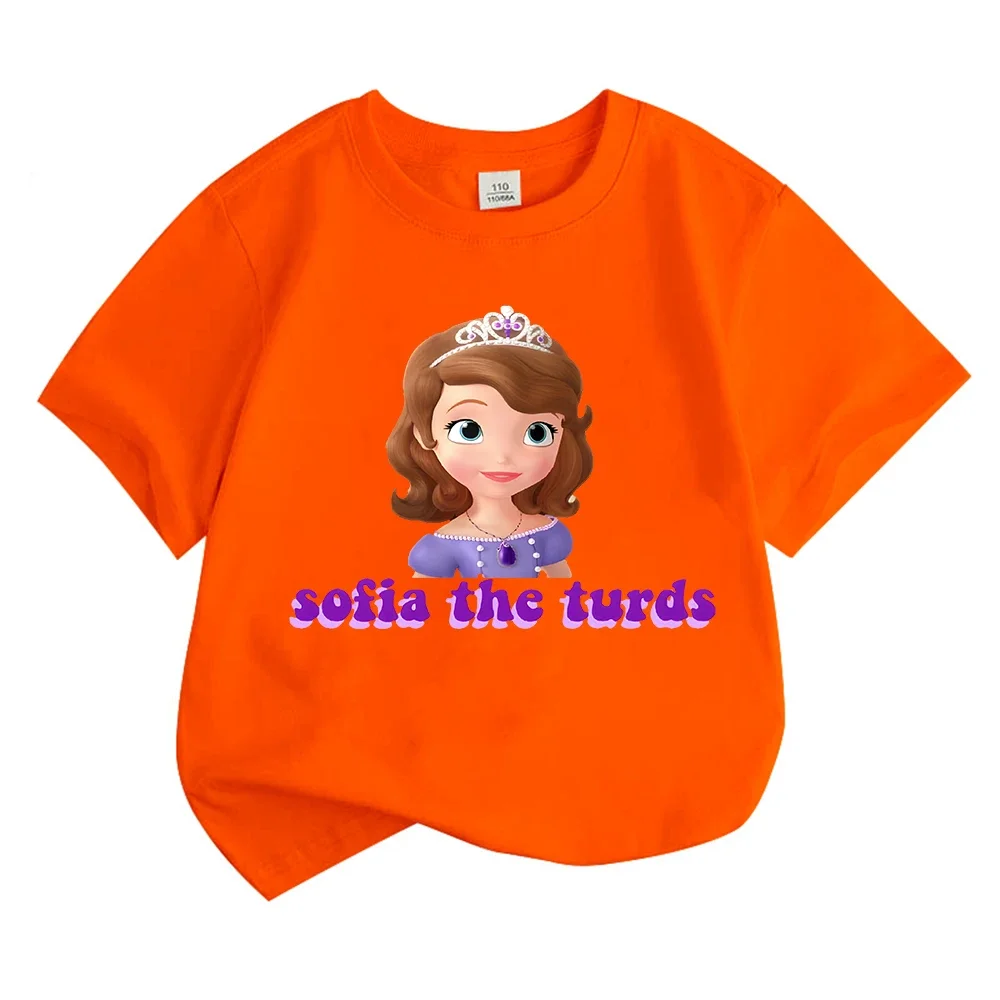 Anime Sofia The Turds Princess Clothes Kids Summer Fashion T-shirt Baby Tee Boys Cartoon Tshirts Toddler Girls Short Sleeve Tops