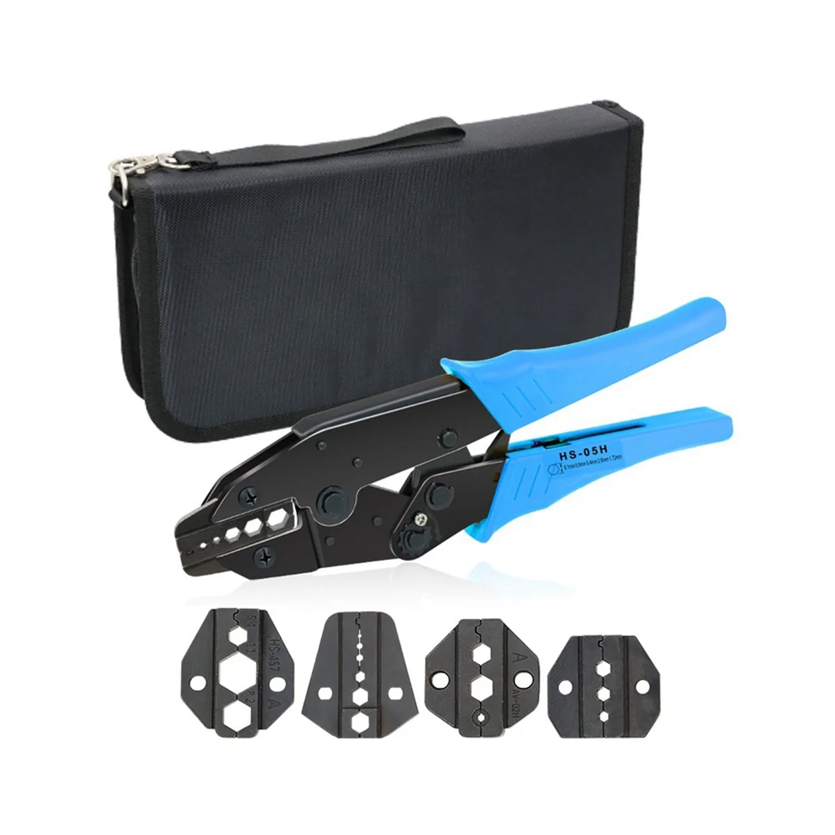 

Coaxial Cable Crimping Pliers Set HS-05H Crimping Pliers with 4 Jaws are Suitable for RG55 RG58 RG59, 62 Ratchet Tools.