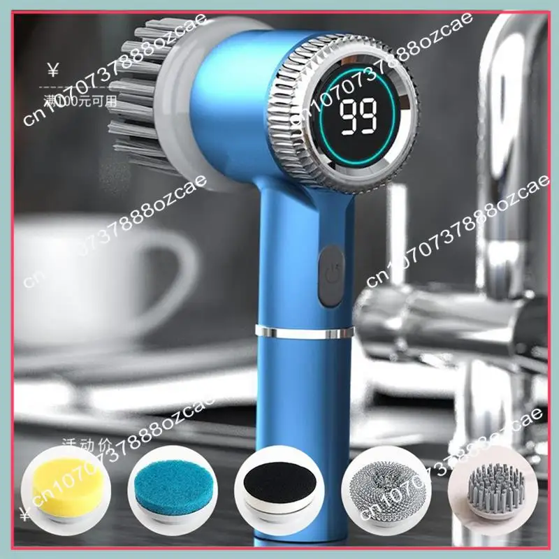 5개의 헤드와 3개의 속도를 갖춘 A26P 전원 청소 브러시 ​​전기 스크럽 IPX7 방수 다기능 휴대용 청소 브러시