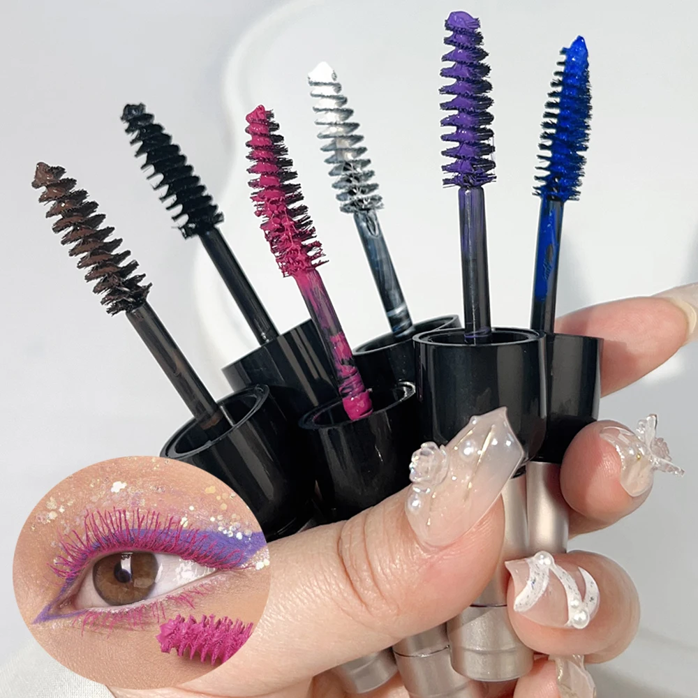 Weinflasche Mascara wasserdicht schnell trocknen Wimpern Locken Verlängerung Make-up Wimpern blau rosa lila schwarz braun weiß Mascara