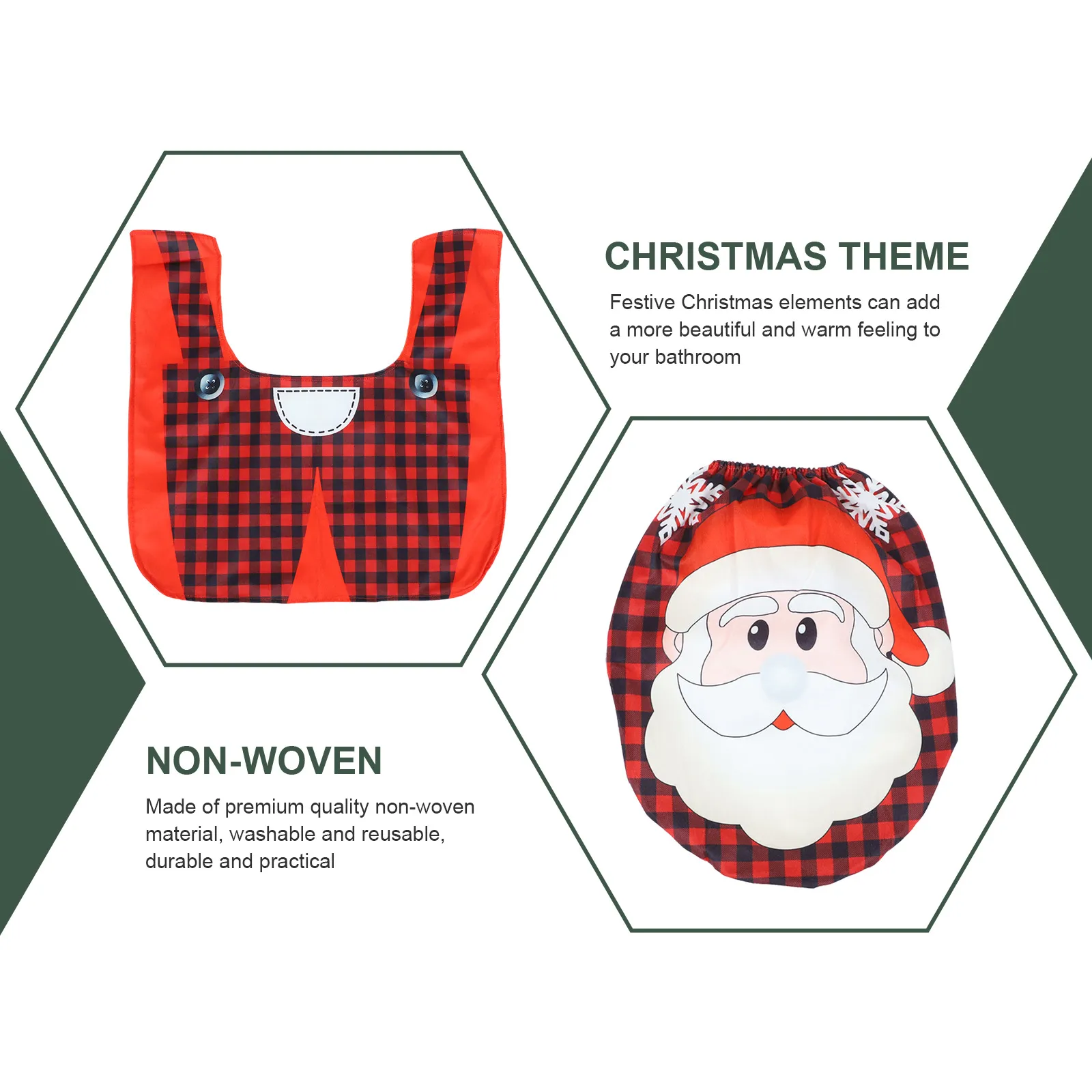 

Christmas Decor Toilet Cover Seat Lid Covers for Bathroom Mat Decorative Cartoon Protective