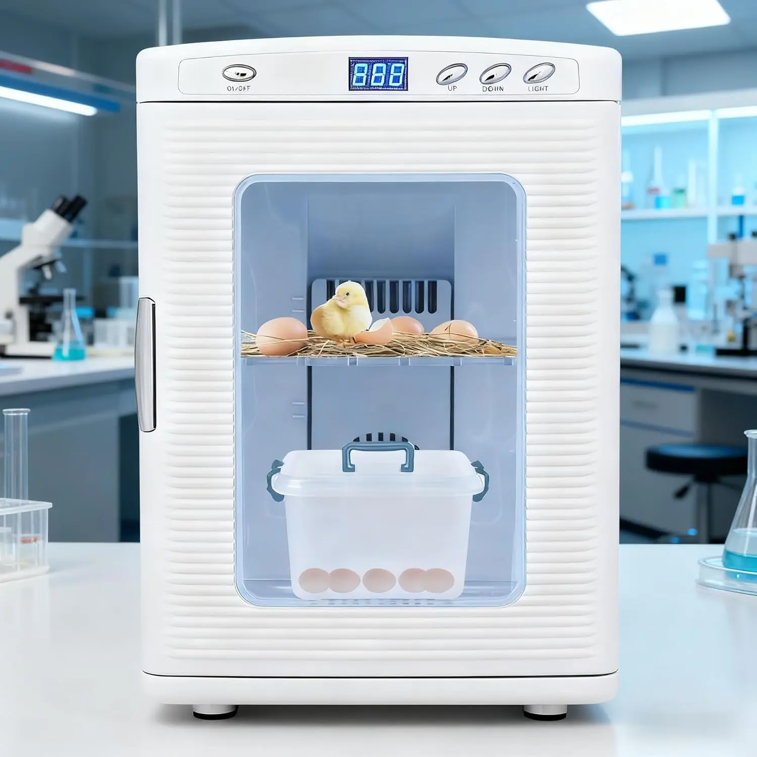 

Digital Heating & Cooling Cabinet with LED Temperature Display, 41–140°F Lab Incubator for Petri Dishes, 12V/110V