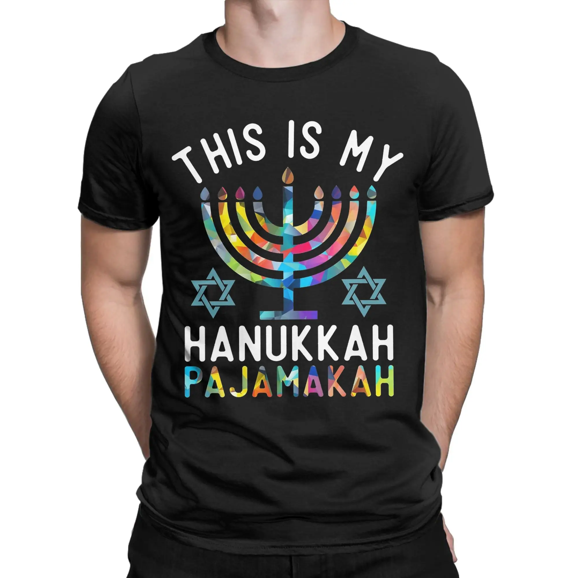 Men Women Chanukah Hanukkah T Shirt Menorah Candle Cotton Clothes Leisure Short Sleeve Round Neck Tee Shirt Classic T-Shirts