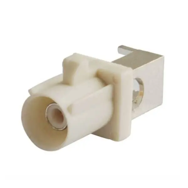 FAKRA RF Coaxial Connector White Male PCB Mount 50 Ohm for Car GPS Navigation TV Antenna Video System Automotive