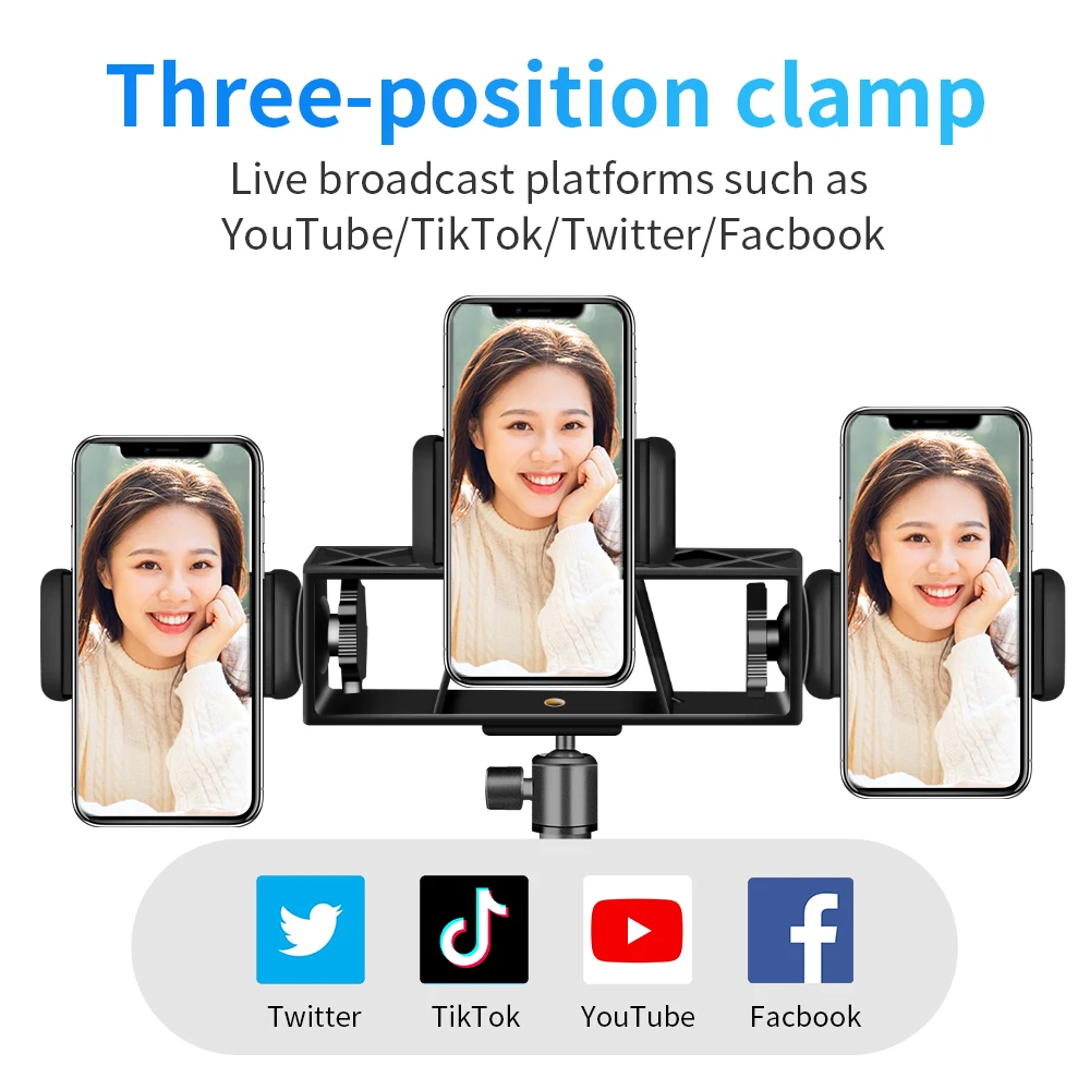 MARTVSEN dual-camera mobile phone accessories, three-camera live broadcast accessories, universal for Apple, Xiaomi, Huawei