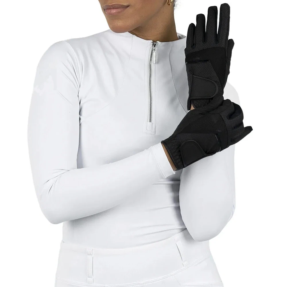 High Quality New Arrival Winter Horse Riding Gloves Genuine Leather Full Finger Western Style Breathable HORSE PLAY Hook Loop