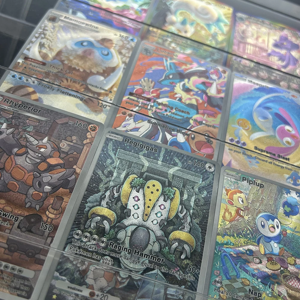 9PCS PTCG Anime Full Art Holo Trading Card Collection Manaphy Pachirisu Mismagius Lucario Mesprit Premium Foil Collector Set - view 6