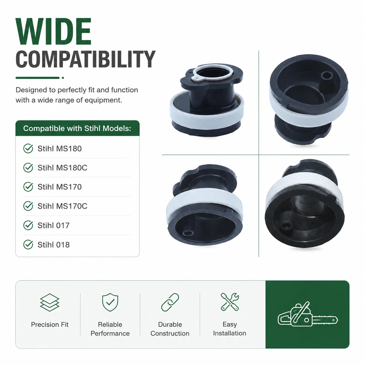 Intake Manifold Boot 3Pcs For Stihl MS180 MS180C MS170 MS170C 018 017 Chainsaw Parts Replacement Carb Adapter OEM 11301412200