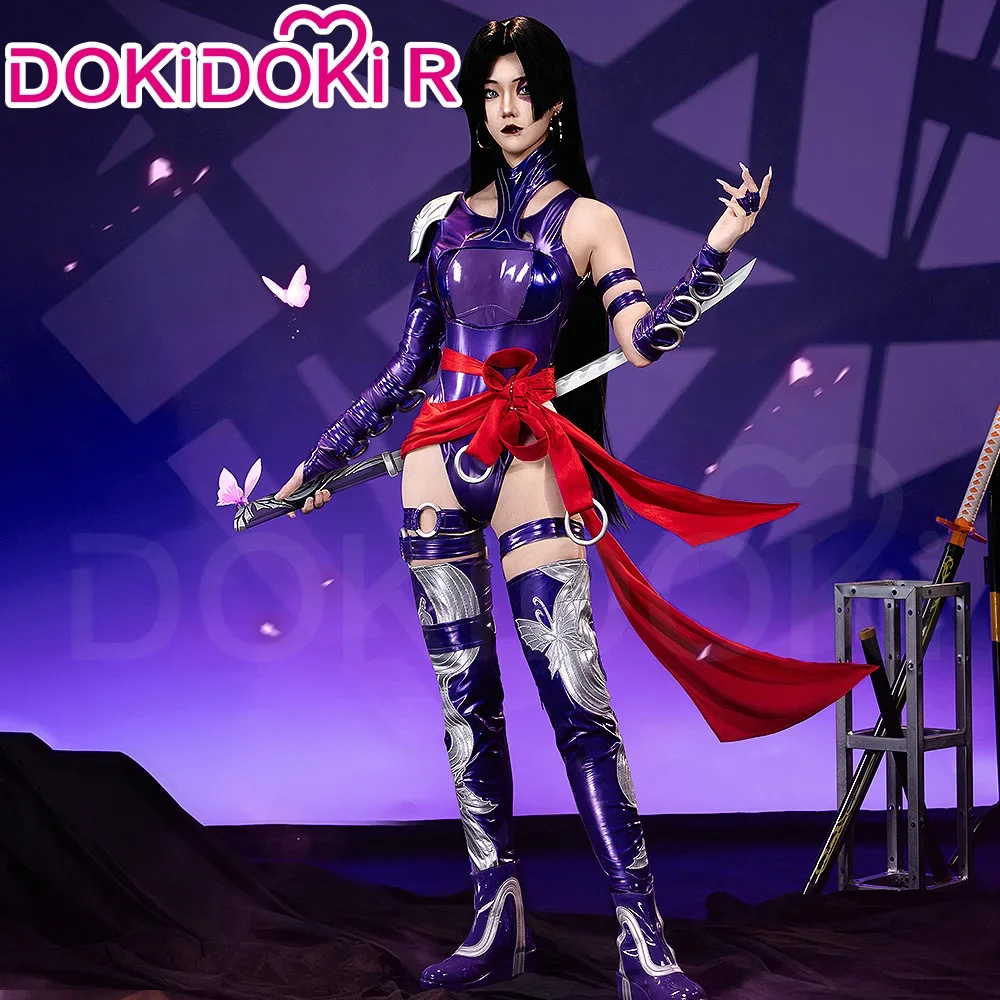

2025 Psylockee Cosplay Costume Game【XS-3XL】DokiDoki-R Women Purple Bodysuit Dress Halloween Cosplay Plus Size
