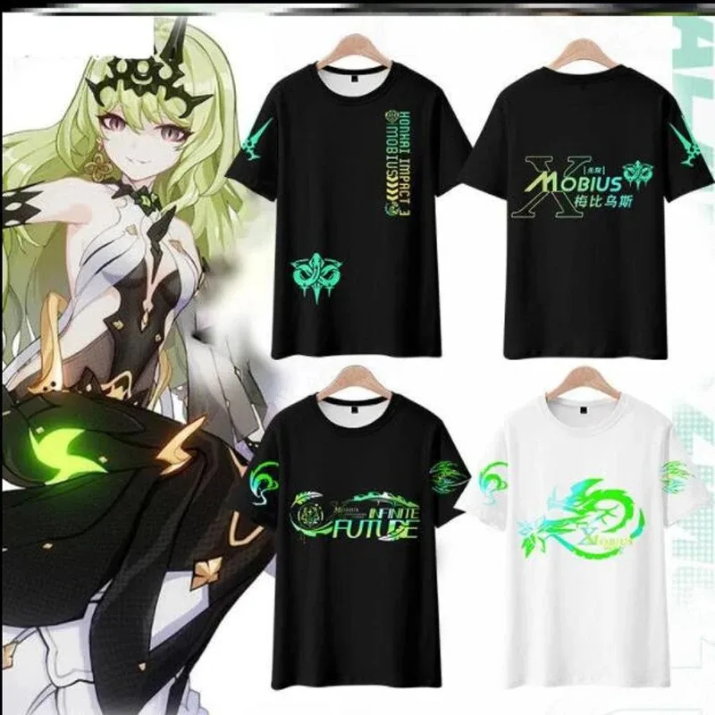 Honkai Impact 3 3D Print T Shirt Women Men Summer Fashion O-neck Short Sleeve Funny Tshirt Graphic Tees Mobius Cosplay Costume