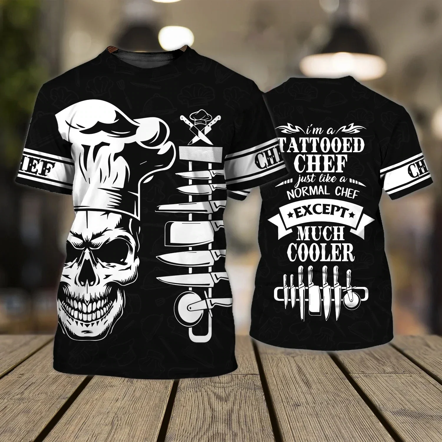 Chef Shirt Men\'s T-shirts 3D Custom Printed Men\'s Clothing O-Neck Oversized Cheap Short Sleeve Tops Fashion Punk Streetwear 6xl