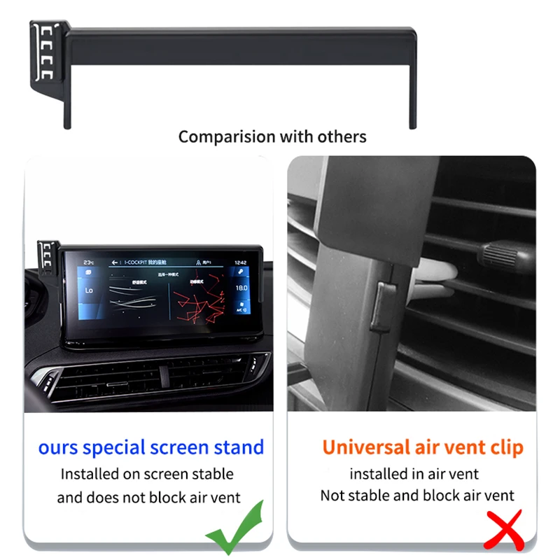 For Peugeot 4008 5008 10-inch Multimedia Screen Fixed Mobile Phone Holder Smart Phone Wireless Charging Support Cellphone Bracke