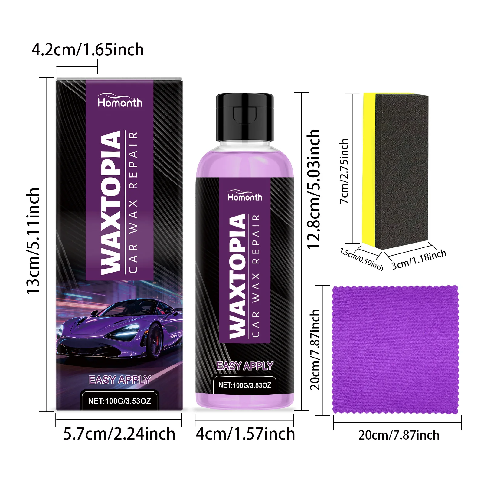 Car Paint Scratch Repair Kit Quick Remove Light Scratches Water Spots Oxidation Nano Crystal Coating Protection Polishing Set