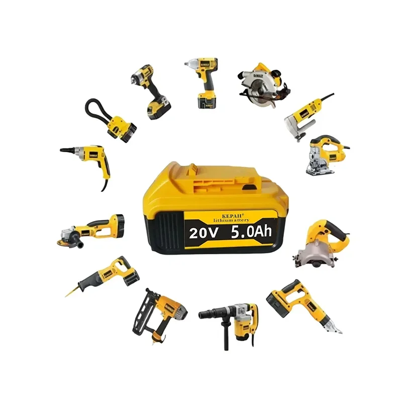 Suitable for Dewei Electric Tools with 20V 5Ah 18650 Lithium Battery DCB184 DCB200 Rechargeable Electric Tool Set 20V 5Ah Batter