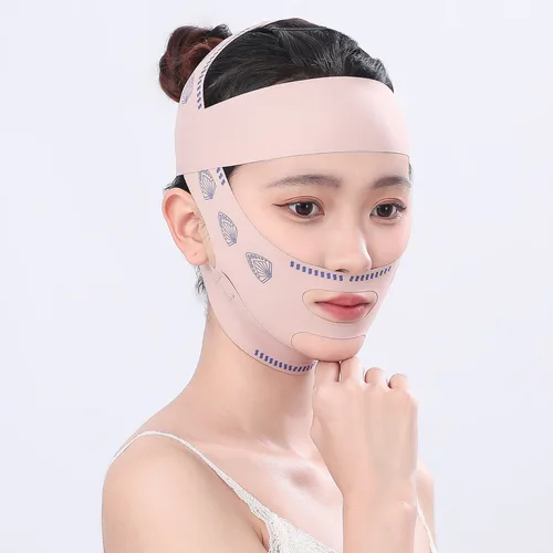 Imagen 2 del producto Vendaje adelgazante para mejillas y barbilla, máscara de elevación moldeadora en V, vendaje moldeador de línea en V, vendaje facial antiarrugas, 1 ud.