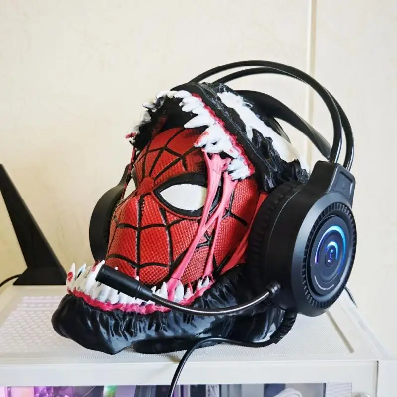 Support pour casque Venom Swallow Spider-Man en résine 3D, support pour casque de jeu, décoration de bureau, cadeau pour les fans de bandes dessinées, objet de collection