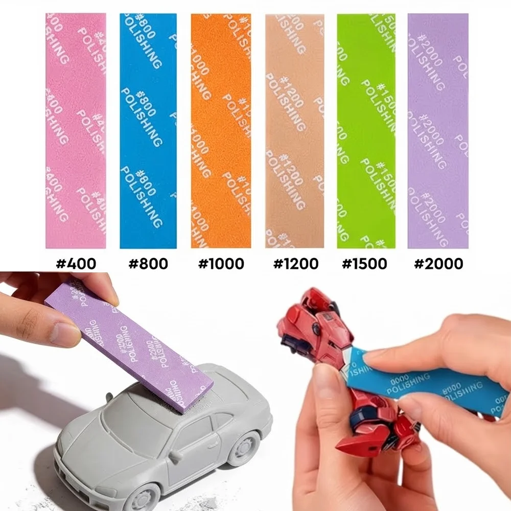 12Pcs Sanding Sponge Set Sanding Sticks Tools For Military Model Arc Grinding Polishing Sandpaper Tool Kit GK Hobbyists SIKEZHAN