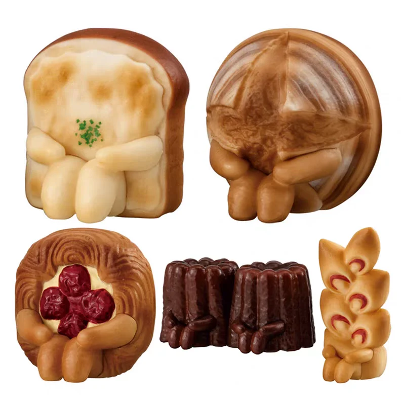 Original Kapselspielzeug: Niedliche Machiboke: The Bread Edition Teil 5 Toast Canelé, der geduldig wartende Bäckerei, Nachtlicht-Gacha-Figuren