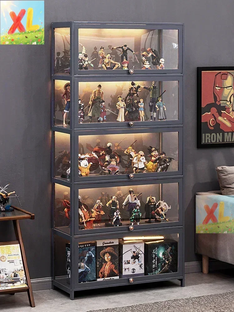 

Display Cabinet for Figures Acrylic Transparent Dustproof Display Case Living Room Storage Box Commodity Shelf Bookcase Shelving