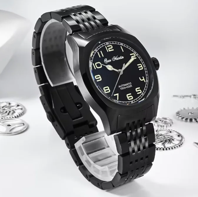 San Martin Men Automatic Watch 38mm Mechanical Wristwatch Diver 10ATM Waterproof C3 Luminous Sapphire Mirror PT5000 SW200