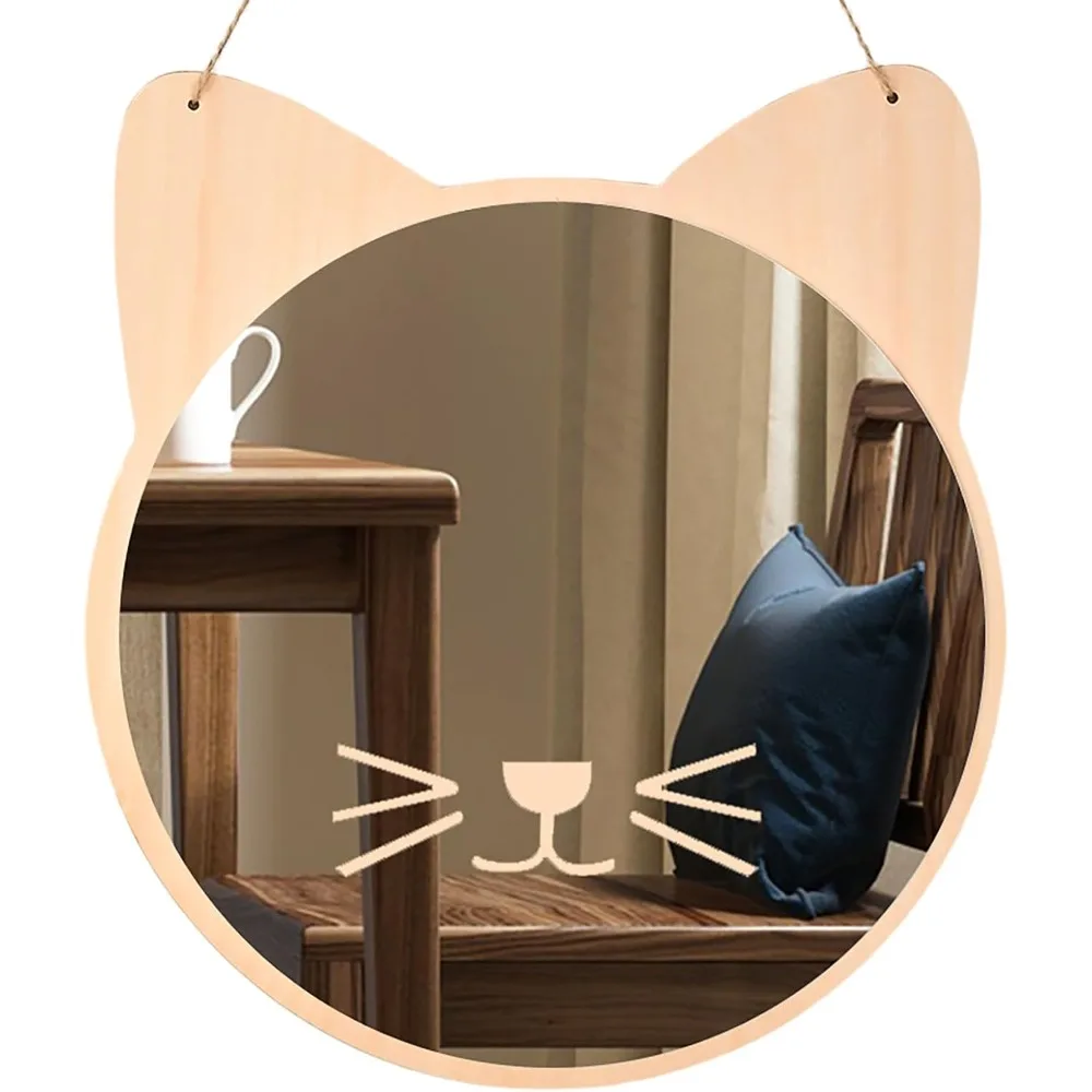

Wall Mirror, Safety, Hanging, Acrylic, Non-Glass and Unbreakable, Cat Decoration Mirror