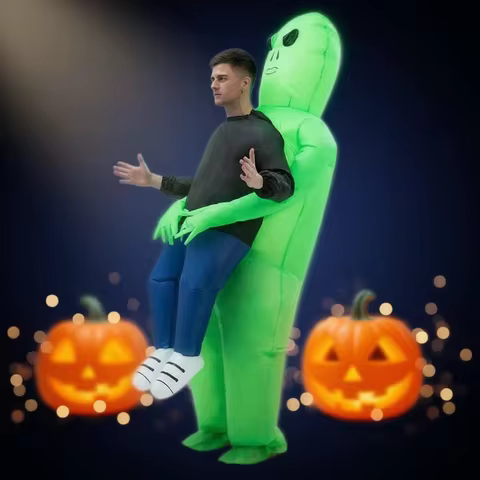 Adult Inflatable Alien Costume Funny Blow Up Outfit For Halloween Cosplay Party Performance