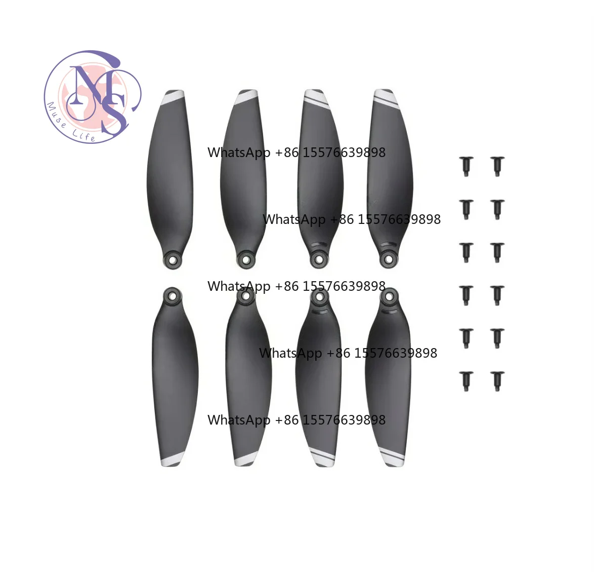 Drone Propeller Set 8pcs with Screws, Quiet Flight Replacement Blades