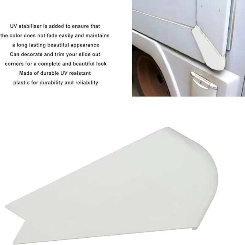 

2 шт., выдвижная угловая крышка для автодома, белая выдвижная угловая накладка из АБС-пластика для автодома, каравана, кемпера, фургона, аксессуары для автофургонов