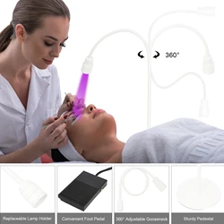 LED12W  UV Lamp Eyelash Extention Gel Curing Floor Lamp For Beauty Salon Foot Switch Adjustable Lamp Holder Angle Spotlight
