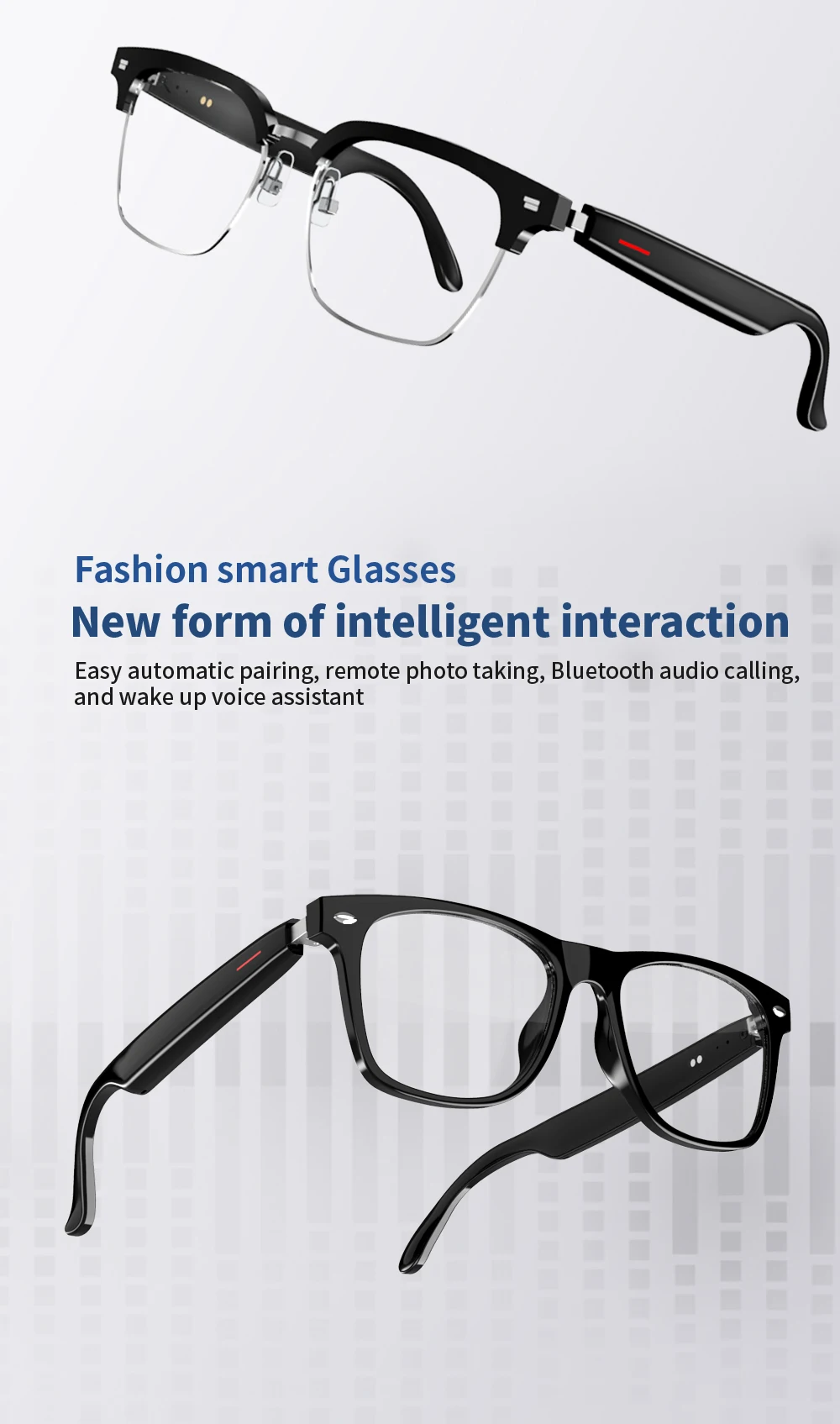 Smart Bluetooth Glasses Support Call Waterproof V1 Anti-UV Smart Bluetooth Glasses