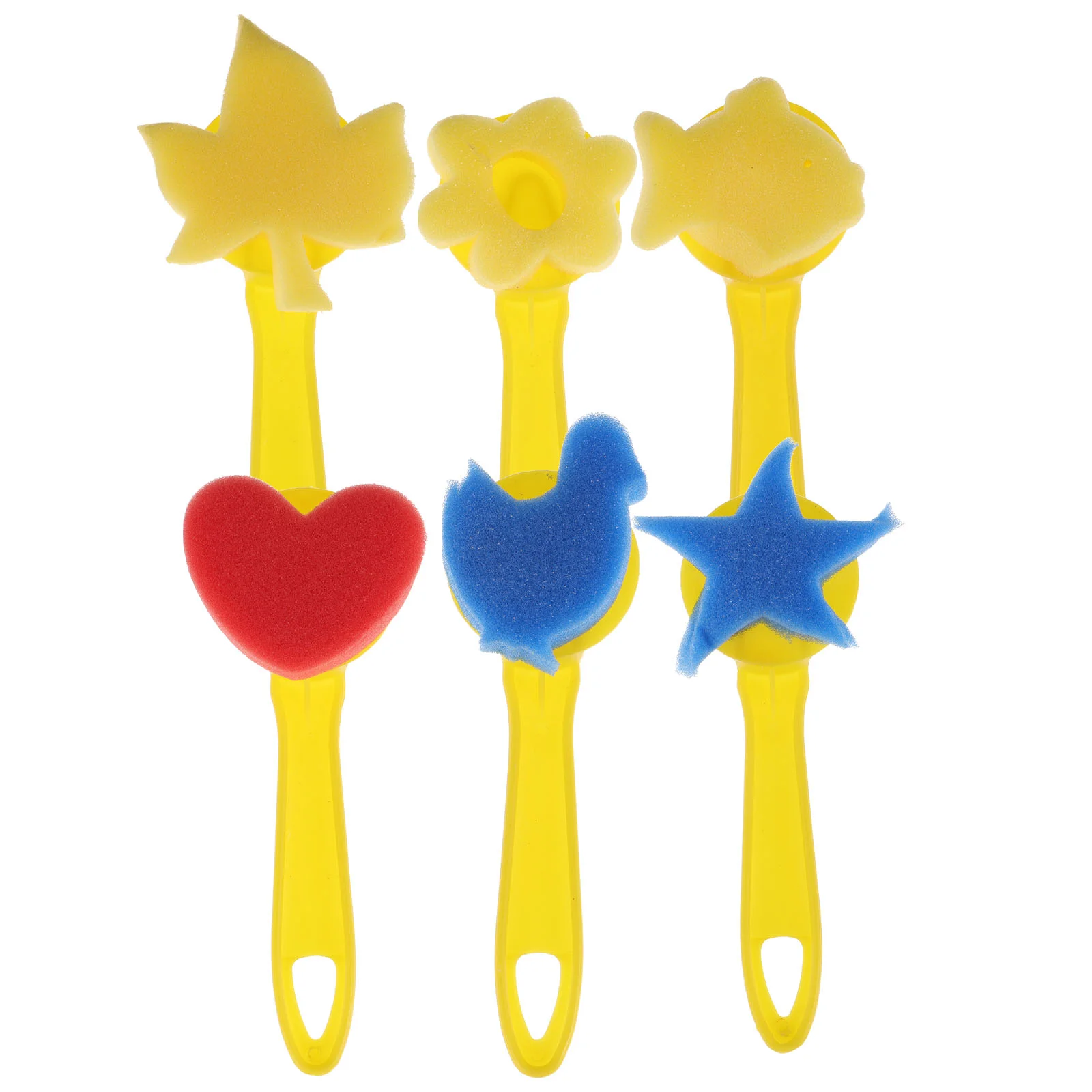 6 Pcs Sponge Brush Spray Paint Handle Sponges for Painting Handles Plastic Child