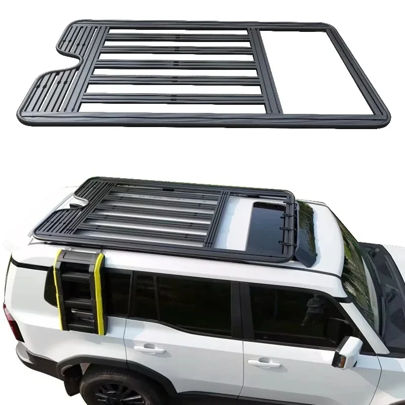 

Cross bar Frame Guality Aluminum 4x4 Luggage bar Car Roof Rack Roof Luggage Basket for LC250 Prado 2024