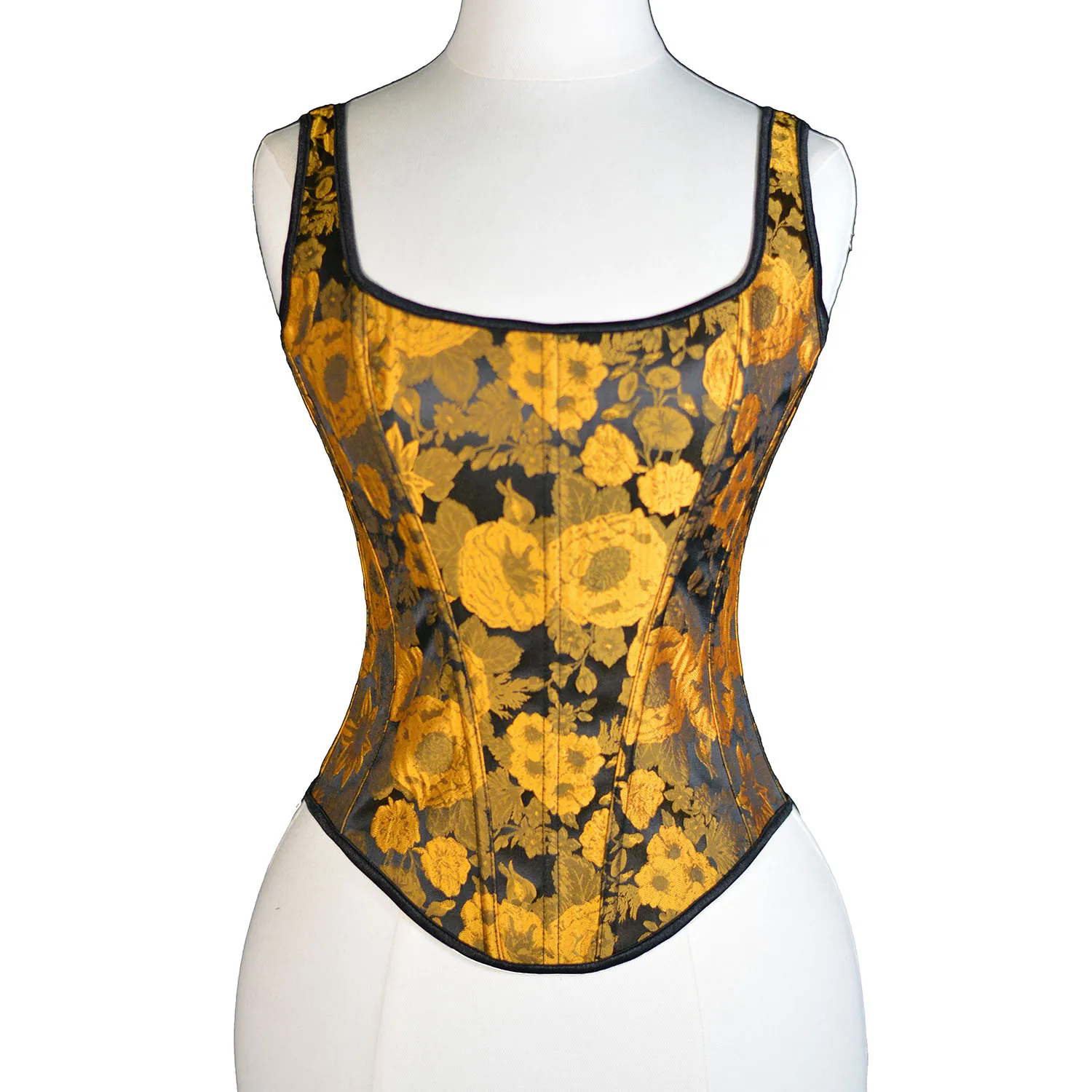 

Sexy Sunflower Oil Paiting Floral Embroidery Overbust Corset Bustier Shapewear Outfit Corset