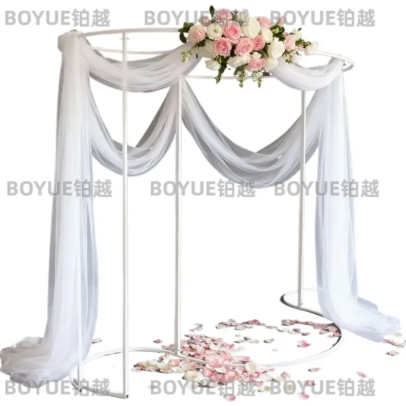 Wedding Party Store Store New Wedding Iron Art Props W-Shaped S Heterosexual Cloth Curtain Forest Check-in Wedding Backgr