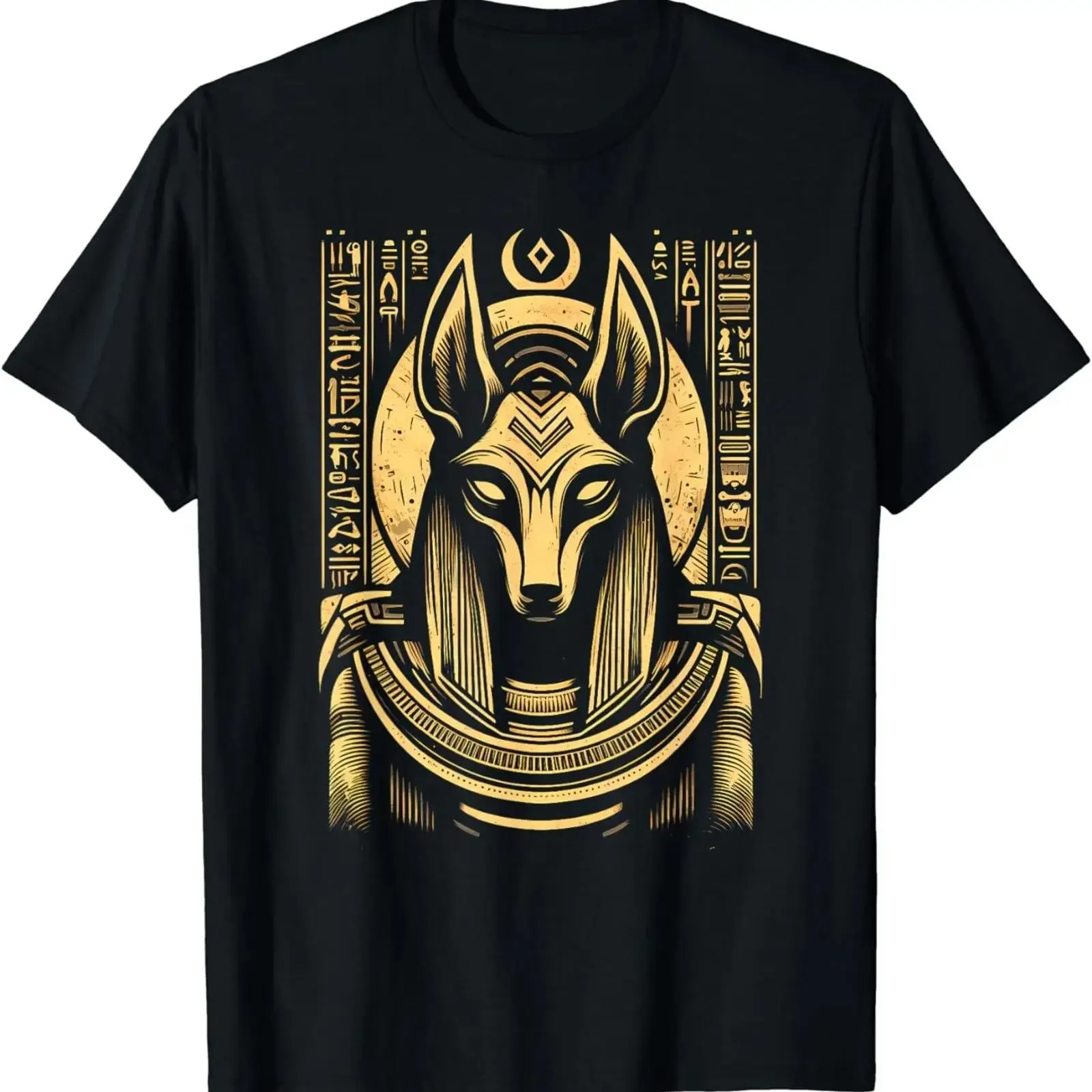 NEW LIMITED Anubis Ancient Egyptian Black and Gold T Shirt Size Idea S 5XL vintage Washed fashion Versatile homme Comfortable